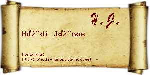 Hódi János névjegykártya