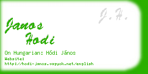 janos hodi business card