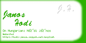 janos hodi business card